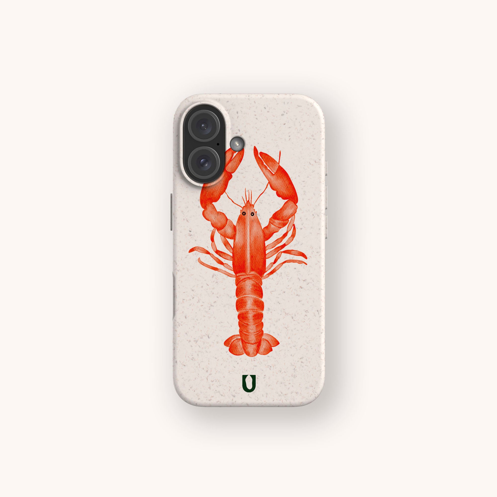 Aragosta biodegradable phone case for iPhone 15 Pro in coral-orange, made from plant-based materials