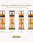 The Brown Watercolour Checker Vegan Leather Apple Watch Band adds style to your Apple Watch with four watch band fittings available in rose gold, black, gold, and silver. The strap loop is exclusively in black. Showcasing the brand name "CASULO" at the bottom in green, this product is a chic blend of design and functionality.