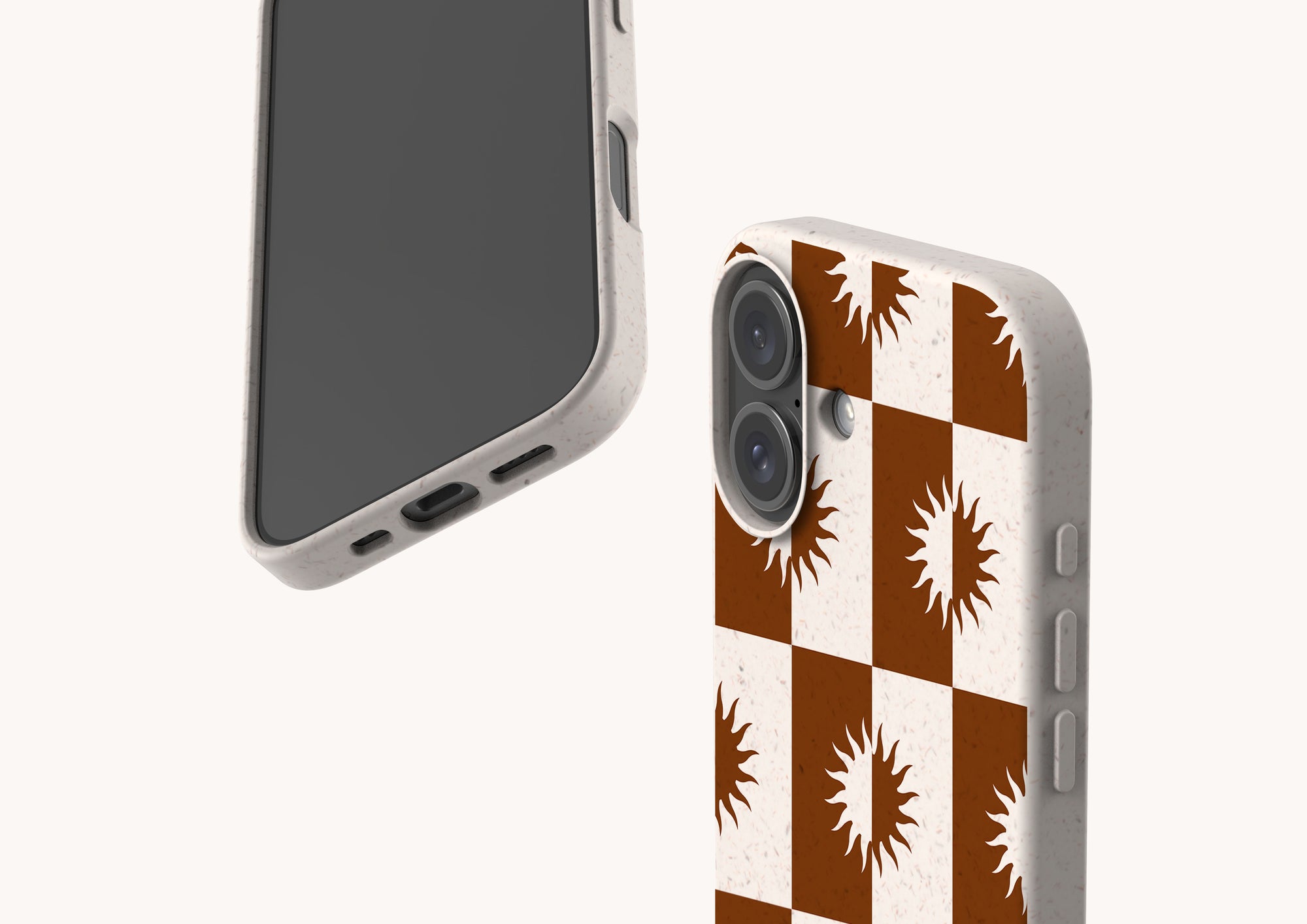 Casulo’s Sunseeker eco phone case for iPhone 12, shown with plastic-free packaging and matte texture.