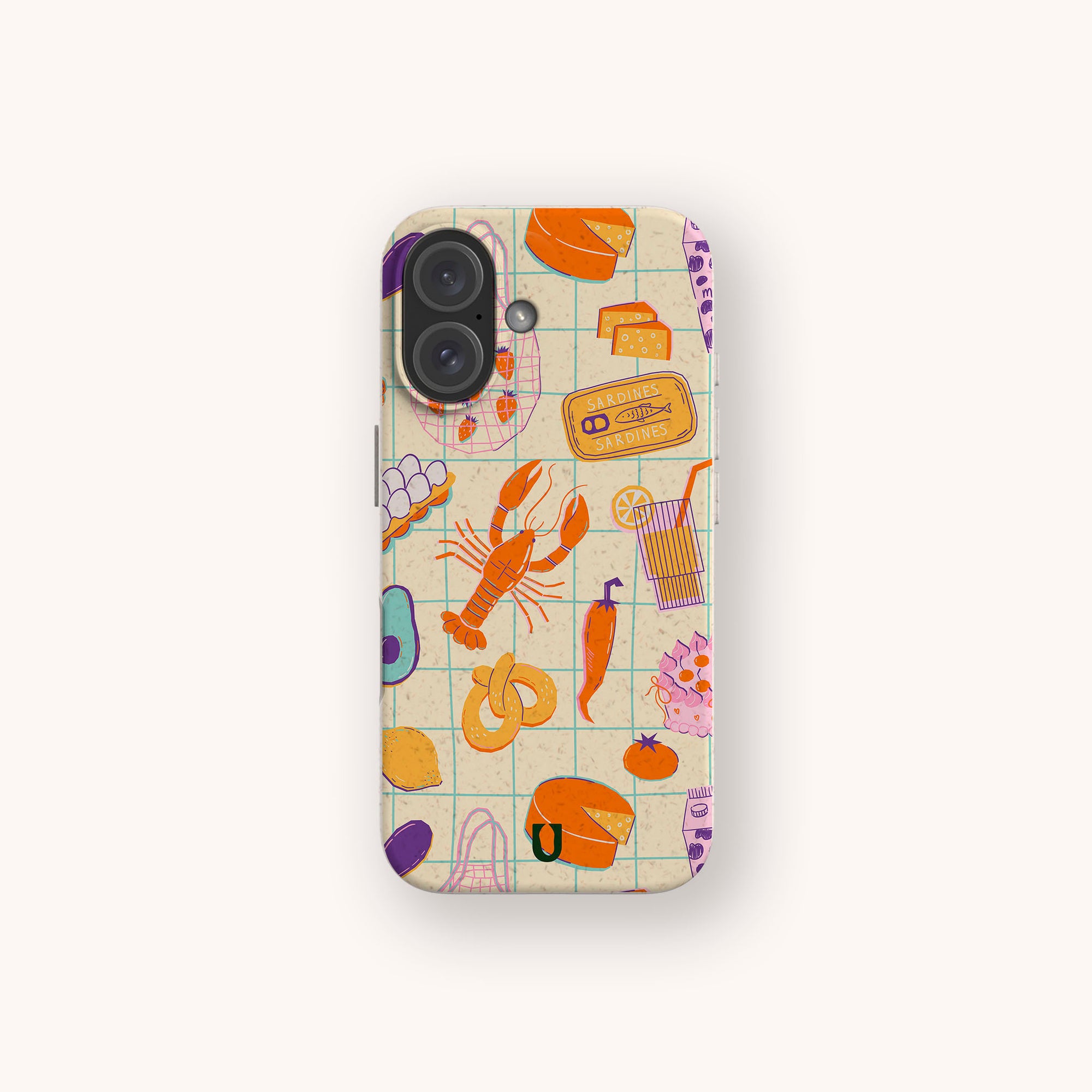 Taste of Summer biodegradable phone case for iPhone 15, featuring fruity print on eco-friendly material