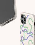 Purple and Green Swirls Eco-Friendly Biodegradable Phone Case