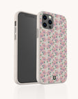 Coque de téléphone biodégradable et écologique à carreaux rouges et roses