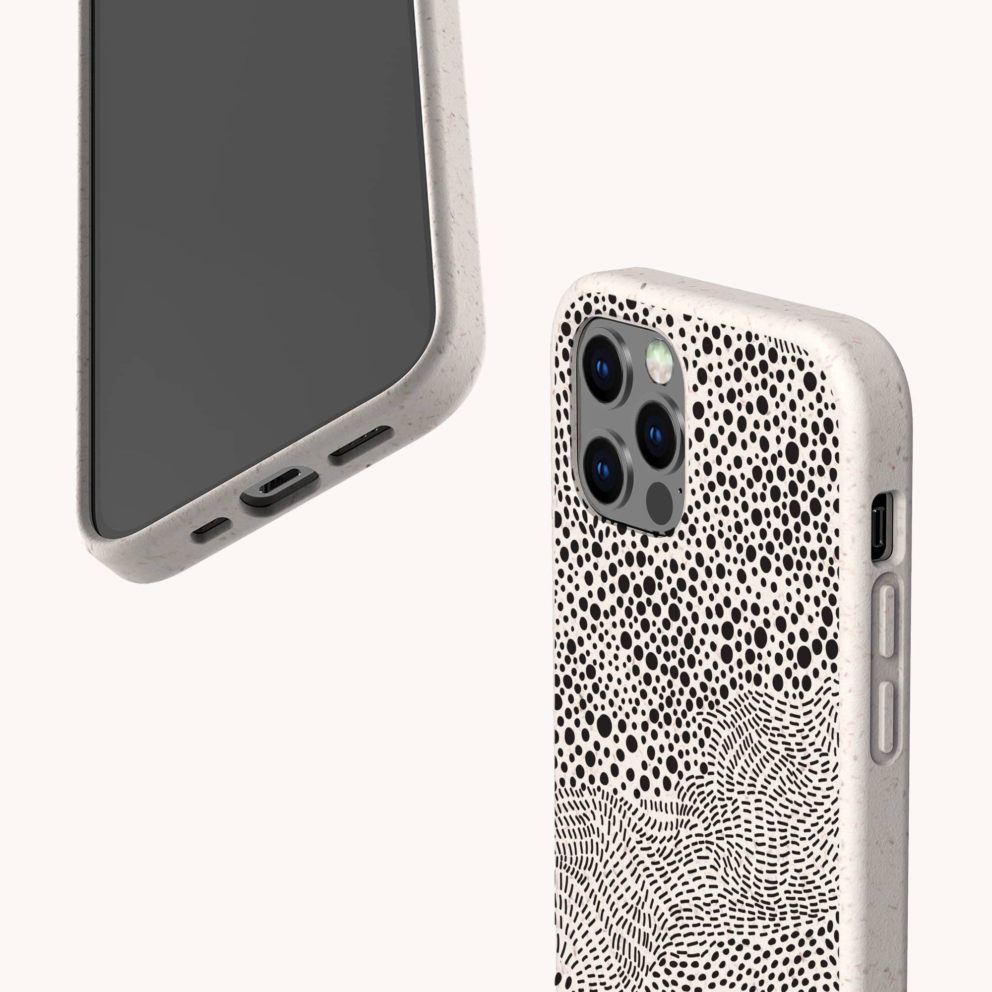 Mini Strokes biodegradable phone case displayed on Samsung Galaxy S24 with soft brushstroke design and sustainable matte surface.