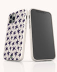 Matte Wonky Stars compostable phone case fitted on iPhone 14, highlighting quirky star pattern and eco-conscious style.