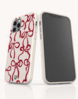 Burgundy Bow Ribbons Eco-Friendly Phone Case